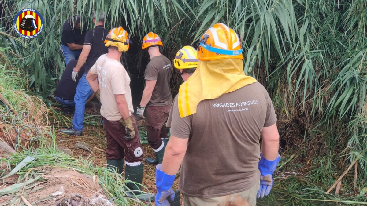 Búsqueda del hombre que fue arrastrado por el agua cuando cruzaba un barranco de Paterna